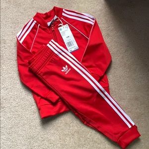 Red Adidas Toddler Track suit